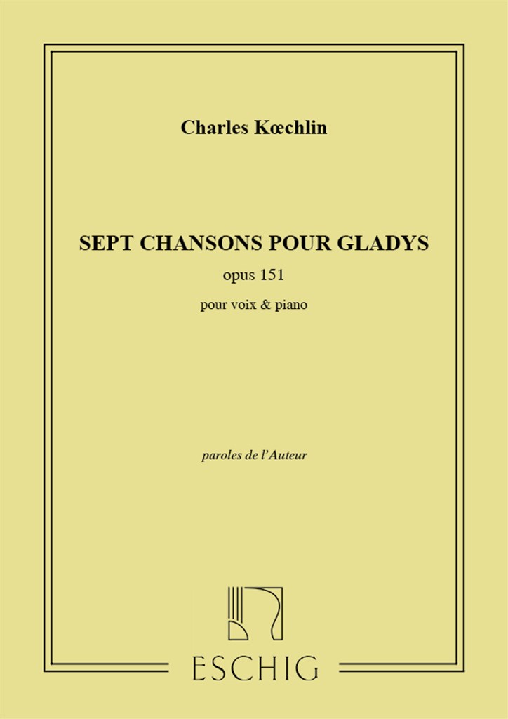 7 Chansons Pour Gladys Op 151